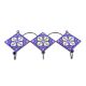 Navy Blue Triangle Ceramic Floral Tiles Hooks